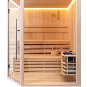 Hydrorelax Wholesale Luxury Himalayan Salt Sauna Dry Steam Sauna Room For Therapy SPA Bath Cedar Sauna