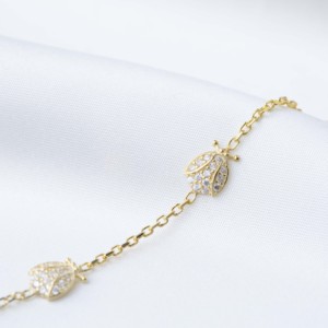 Pulsera de Plata de Ley 925 con Diseño de Mariquita y Circonita, Amuleto de Animal, Hecha a Mano en Turquía, Venta al por Mayor - Product Image 2