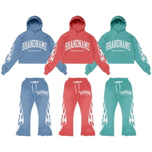 Chándales de entrenamiento de gimnasio de lana de dos piezas personalizados para hombre de talla grande nuevo diseño elegante de moda transpirable con capucha venta al por mayor - Product Image 1