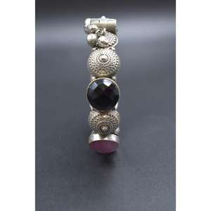 กำไลแบบเปิดได้สำหรับผู้หญิงและผู้หญิงทำจากทองเหลืองสีเงินคุณภาพสูงแบบตะวันตกทำด้วยมือ - Product Image 4