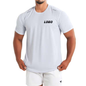 Alta calidad verano Fitness músculo secado rápido Tops entrenamiento impresión en blanco deportes correr gimnasio nailon personalizado camiseta hombres camisetas - Product Image 1