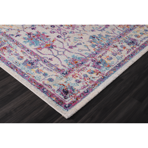 Alfombra Decorativa Vintage Morada con Diseño Floral Desgastado de Netline Home, 80x150cm, 0.0kg, Elegante Juego de Decoración 7658 - Product Image 1