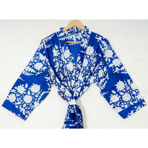 Kaftan indien fait à la main en coton Robe de chambre longue Maxi Kimono Robe femmes Robe de nuit Robe de douche cadeau fabriqué à la main ses vêtements de nuit - Product Image 3