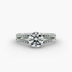 1.5 Carat Round Cut Moissanite Diamond <b>RIng</b> With 925 Silver <b>Split</b> Shank Pave Setting Diamond <b>Ring</b> For Women Fine Jewelry - Product Image 1