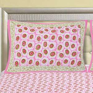 240 TC algodón Super King Size sábana doble 2 fundas de almohada Rosa Jaipuri bloque de mano juego de fundas de almohada (ALDB1005) - Product Image 2