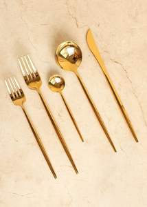 Ensemble de couverts en acier inoxydable plaqué or pour restaurant, mariage, vente en gros, vaisselle, cuillère, fourchette, couteau, noir mat, or - Product Image 2