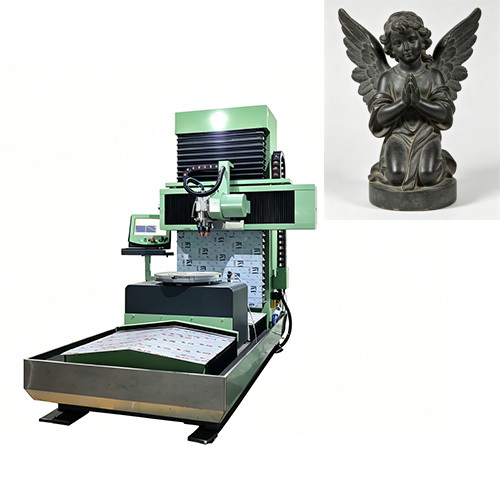 Jinzuan XJ-VS500 5 Axis Vertical Stone CNC Router Engraving Machine