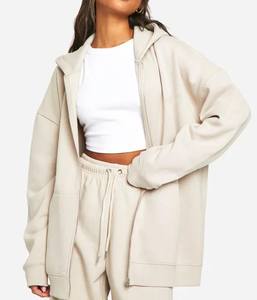 Ropa de mujer, de talla grande sudaderas con capucha, sudaderas OEM con diseño de logotipo de Color personalizado, ropa de calle, sudaderas con capucha transpirables con cremallera para mujer - Product Image 4