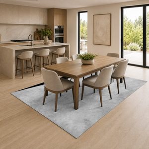 Alfombra de Área Chenille Lavable a Máquina, Antideslizante, con Estampado Digital Oriental Tradicional en Gris Plateado, Modelo LXDP-0444 de RUGS DEPOT, Venta al Por Mayor - Product Image 4