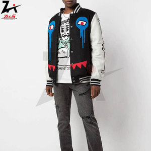 Meilleures ventes de vestes universitaires en toile pour hommes avec logo personnalisé à l'avant col Mandarin coupe-vent hiver mode décontractée - Product Image 2