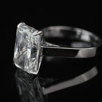 Anillo de Diamante de Lujo Cultivado en Laboratorio, 5 Quilates, Color EF, Claridad VS1, Corte Radiante, Oro, Oro Rosa, Plata, Certificado IGI, Diamante para Mujer