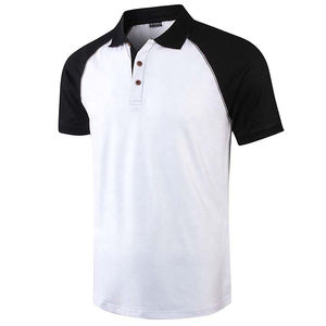 Polo brodé personnalisé en coton tricoté 100 % avec revers et manches raglan, style sport décontracté, vente en gros - Product Image 2