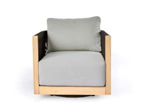 Sillón de Cuerda Cannes, Muebles de Salón, Muebles de Exterior de Madera de Teca Natural para Patio, Muebles de Jardín de Madera de Diseño Moderno - Product Image 3