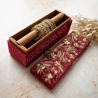ART INDIEN EXOTIQUE Boîte cadeau en tissu acrylique brodée à la main de luxe Fleur Ange Logo personnalisé Souvenir Mariage Ramadan