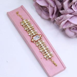 Maravillosas Pulseras de Latón Chapado en Oro con Piedras de Moissanita, Aspecto de Primera Calidad, para Bodas, Compromisos y Fiestas - Product Image 2