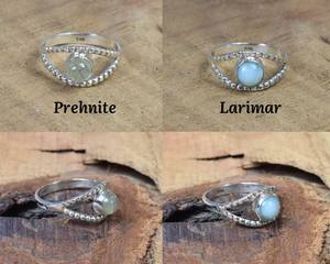 Nouvelle arrivée solide 925 en argent Sterling plaqué naturel en gros en vrac Lot lunette ronde réglage anneau à la main bijoux de mode femmes - Product Image 6