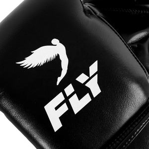 High Quality Genuine Cowhide Leather Fly Boxing <b>Gloves</b> Custom Made Full <b>Black</b> <b>Lace</b> up Competition <b>Gloves</b> Muay Thai Training - Product Image 3