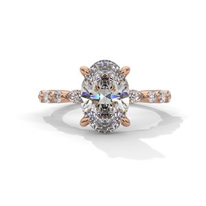 แหวนหมั้นเพชรสำหรับผู้หญิงที่ปลูกในห้องแล็บ CVD HPHT ได้รับการรับรองจาก giigi 14K/18K - Product Image 1