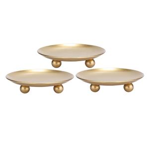 Candelero de diseño de pies de bola redonda moderna Atractivo soporte de vela vertical de metal para Navidad Precio al por mayor - Product Image 6