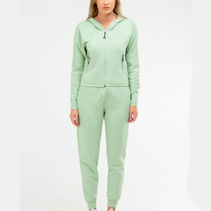 Nouvel ensemble de survêtement élégant avec logo personnalisé, sweat à capuche zippé et pantalon de jogging, ensemble 2 pièces pour femmes, survêtements 2026 - Product Image 3