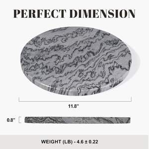 Plateau en marbre Monte Grigio 11,8 cm, motif abstrait, rond, pour servir et décorer, plat de vanité pour la cuisine, la table basse et la salle de bain - Product Image 2