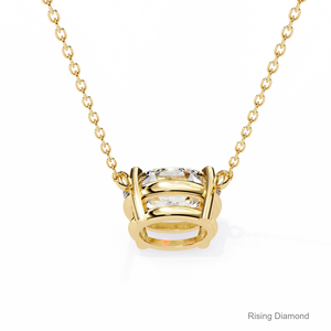 Colgante solitario de diamante de corte ovalado de 2,5 quilates, Juego de puntas de oro amarillo, regalo de aniversario para sus colgantes y dijes de diamantes - Product Image 4