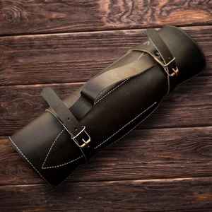 Wholesale Handmade Forged Damascus <b>Steel</b> Chef Set with Wooden Handle Restaurant Use Includes Leather Bag Meat Cutting Knives - Product Image 5