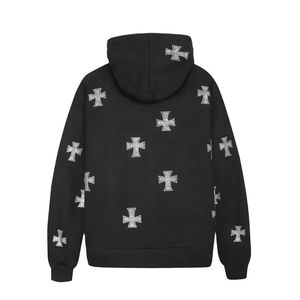 Sudaderas con capucha hechas a medida con diamantes de imitación Pakistán Fabricante Sudaderas con capucha Cremallera Hombres ligeros Sudaderas con diamantes de imitación - Product Image 5