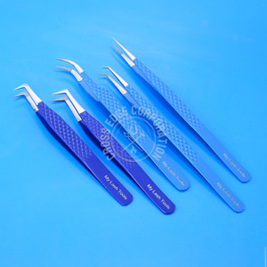 Pince à cils Offre Spéciale légère à pointe en fibre pince à épiler extension de cils 45 75 90 degrés pince à épiler ergonomique acier inoxydable - Product Image 5