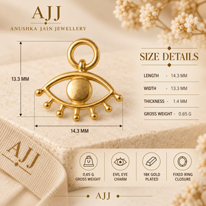 Pendentif en zircon plaqué or 18 carats avec charme cœur œil porte-bonheur pour femme - Product Image 3