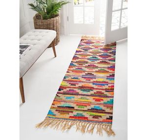 พรมปูผ้าทอมือแบบทันสมัยพรมปูพื้นหลากสีผ้าบางๆซักได้กันลื่น - Product Image 2