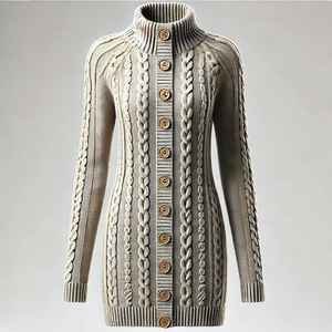 Design Women Casual Cartoon Pattern <b>Cardigan</b> Plus Size Knit Button Flowers <b>Lace</b> Long Style Coat Sweaters Viscose/Cotton - Product Image 5