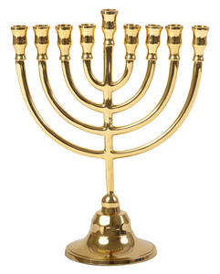 Juif menorah Hanoukka Hanoucca Menorah Juive Judaica Israël Vintage En Laiton Hanoukka Bougie Titulaire - Product Image 5