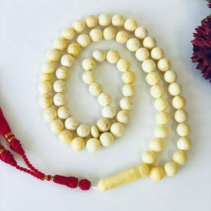 Perles d'ambre blanc naturel, prière islamique, Tasbih - Product Image 6