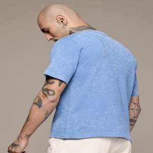 T-shirt coupe décontractée imprimé Tie & Dye effet délavé T-shirt en coton tricoté Vêtements pour hommes fabriqués en Inde - Product Image 3