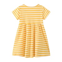 Robe d'été décontractée pour bébés filles, 100 % coton, col rond, manches mi-longues, longueur genou, avec appliques, vente en gros