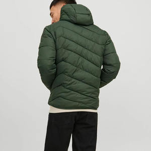 Chaqueta Acolchada Delgada de Lona para Hombre, Novedad, con Capucha y Cuello Alto, Estilo Urbano, Servicio OEM, Abrigo Cálido de Invierno para Exteriores - Product Image 3