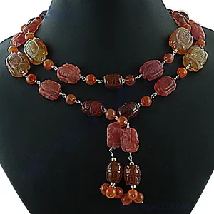 Quartz Agate Jade Opal Beaded <b>Statement</b> <b>Necklace</b> for Women-Trendy Gift/Party Chains-SKU ABDN-20103 by [Brand/Manufacturer] - Product Image 2
