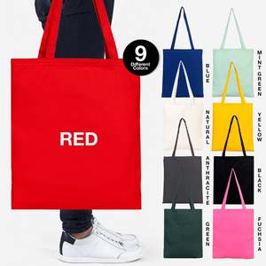กระเป๋าผ้าฝ้ายสีแดงขนาด 8 ออนซ์ ทนทาน ใช้ซ้ำได้ เป็นมิตรกับสิ่งแวดล้อม เหมาะสำหรับใช้ในชีวิตประจำวัน  กระเป๋าสีแดงสำหรับใส่ของขวัญแทนใจสุดโรแมนติก - Product Image 4