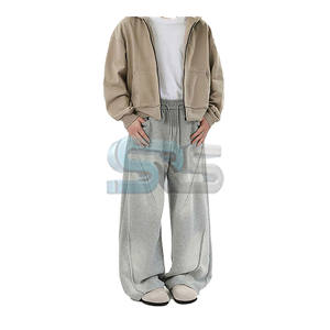 กางเกงผู้ชายซักสีเข้มกางเกงสเวตเตอร์ผ้าฝ้ายขาบานเอวยางยืดทรงหลวมดีไซน์แบบกำหนดเองสำหรับสตรีทแวร์ดูทันสมัย - Product Image 3