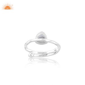 Genuine Blue Topaz Attractive Trillion 925 Sterling <b>SIlver</b> Ring Hand Made <b>Jewellery</b> Custom Manufacturer - Product Image 2