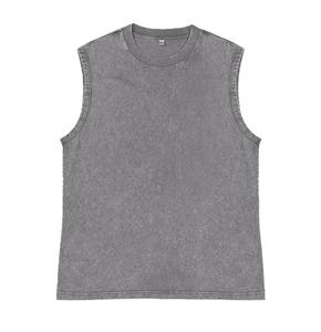 เสื้อกล้ามวินเทจของผู้ชายเสื้อโอเวอร์ไซซ์แขนกุดเปิดไหล่ตกดีไซน์ใหม่ทันสมัย - Product Image 1