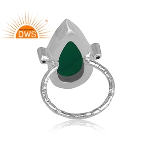 Meilleures ventes Bague empilable en argent sterling fin avec topaze blanche naturelle et onyx vert Fabricant de bijoux personnalisé - Product Image 4