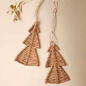 Elegant Rattan Christmas Tree <b>Hanging</b> <b>Ornament</b> Handwoven Wicker Decor OEM ODM Factory Wholesale Rattan Tree <b>Ornament</b> - Product Image 6