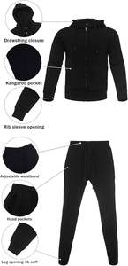 ชุดวอร์มผู้ชายสำหรับฤดูหนาว สวมใส่สบาย ผลิตตามสั่ง เสื้อฮู้ดดี้แบบเรียบ กางเกงจ็อกเกอร์ แห้งเร็ว ระบายอากาศได้ดี เหมาะสำหรับออกกำลังกาย ฟิตเนส วิ่งกลางแจ้ง และสวมใส่ในชีวิตประจำวัน - Product Image 3