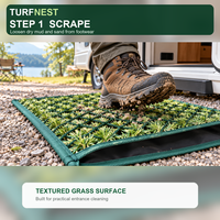 Keset Rumput Buatan Anti Air, Dapat Dicuci, Dua Lapis, Mudah Dibersihkan, Penahan Kotoran untuk RV, Berkemah, dan Penggunaan Luar Ruangan Lainnya
