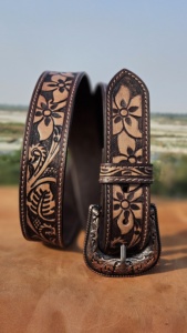 El mejor cinturón de cuero genuino hecho a mano 100% vaquero diseño occidental hebilla de aleación hecha a mano estilo Vintage 28-46 longitud indio - Product Image 1