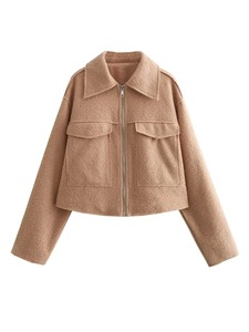 เสื้อแจ็กเก็ตหนังเทียมสำหรับผู้หญิงเสื้อผ้า2024แฟชั่นดีไซน์แบบฝรั่งเศสสำหรับฤดูหนาวมีซิปตกแต่งอเนกประสงค์ - Product Image 3