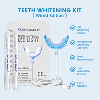 Kit de blanchiment des dents, lumière LED bleue en plastique, silicone de qualité alimentaire, usage dentaire, adulte, USB/Type-C, portable