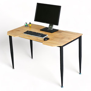 Escritorio de Juegos Ergonómico Moderno GD68072 de 120x70cm, Madera de Caucho con Patas de Hierro, Sistema de Ensamblaje CONE, Escritorio para Computadora de MDF - Product Image 1